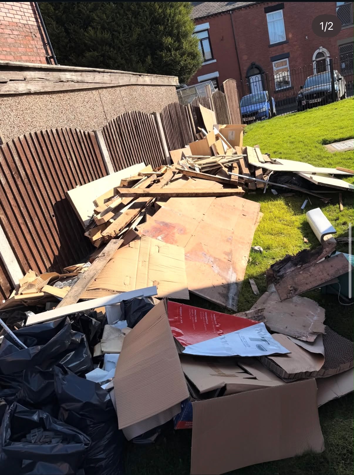 Before - Garden waste & fly-tip - Oldham